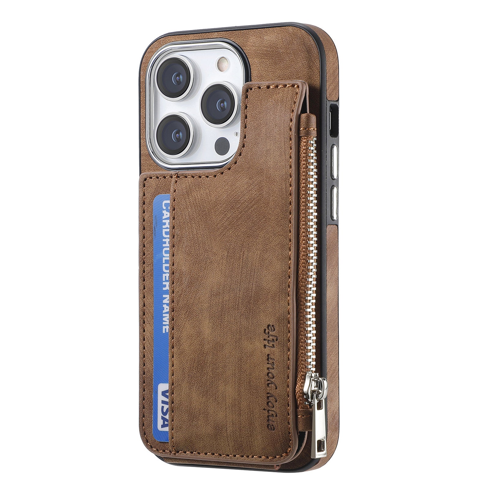 Magnetic Phone Case for iPhone 14 Pro Shockproof Zippered Wallet Phone Cover PU Leather TPU Phone Shell Magnetic Phone Case for iPhone 14 Pro Shockproof Zippered Wallet Phone Cover PU Leather TPU Phone Shell